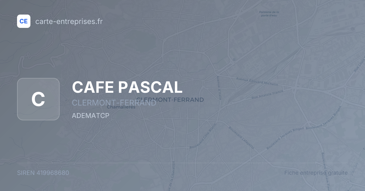CAFE PASCAL — 419968680 — fiche entreprise
