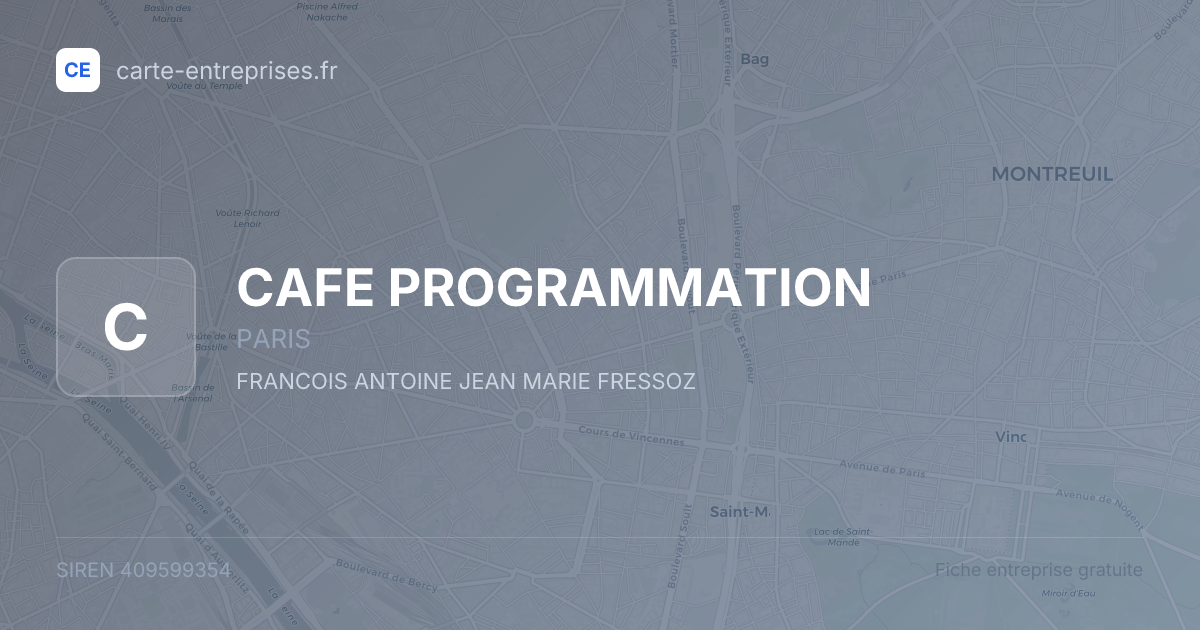 CAFE PROGRAMMATION — 409599354 — fiche entreprise