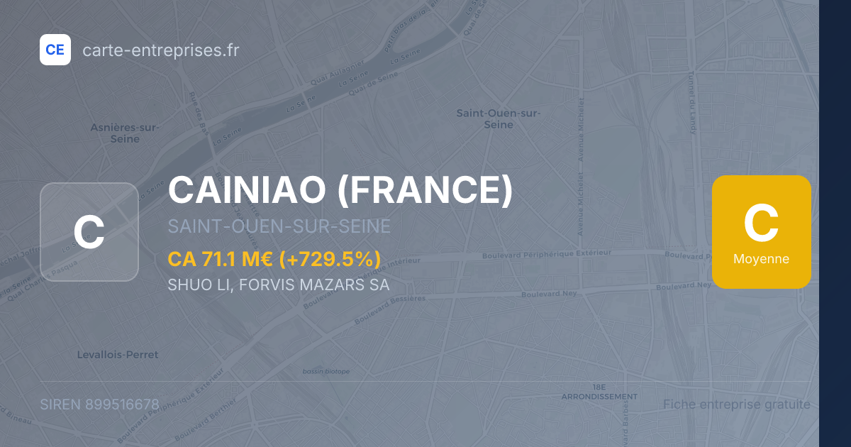 CAINIAO (FRANCE) — 899516678 — fiche entreprise