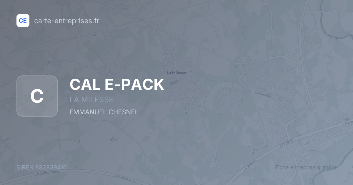 CAL E-PACK — 892839416 — fiche entreprise