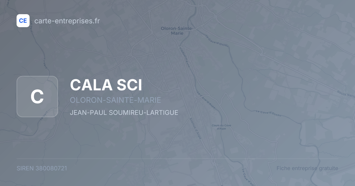 CALA SCI — 380080721 — fiche entreprise