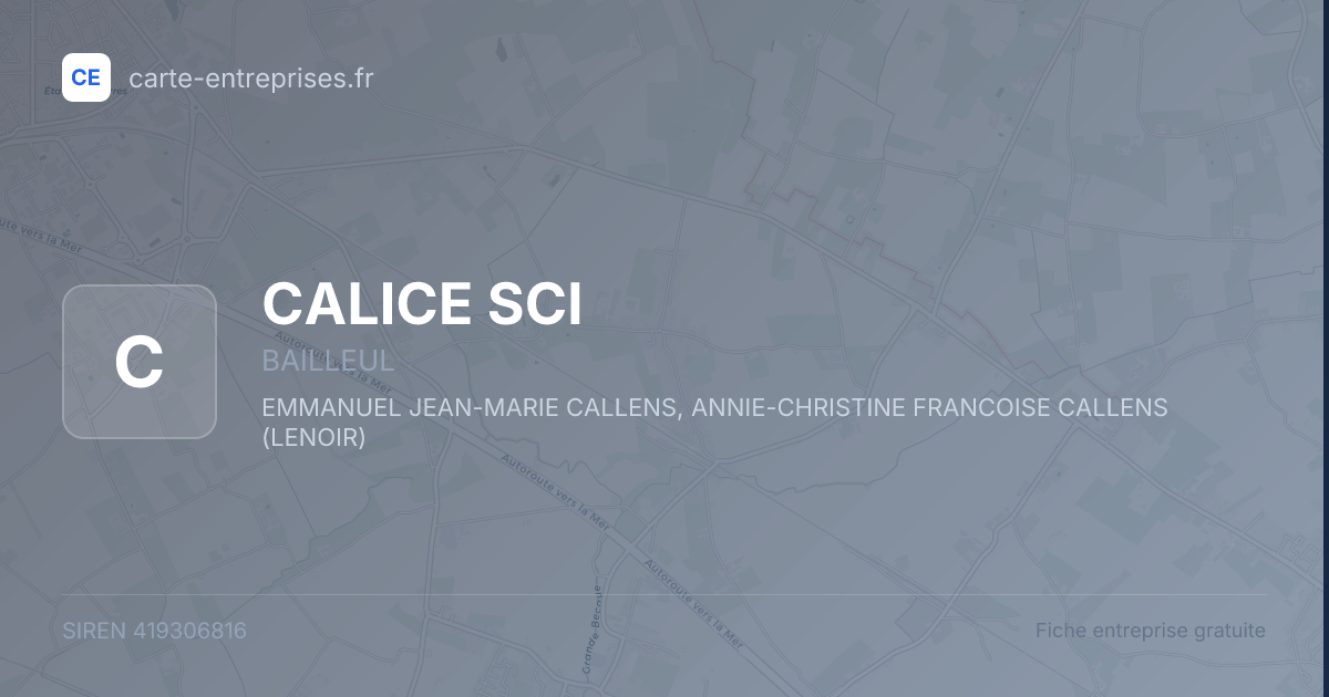 CALICE SCI — 419306816 — fiche entreprise