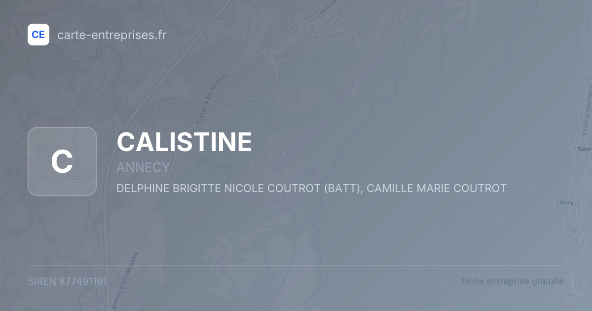 CALISTINE — 877491191 — fiche entreprise