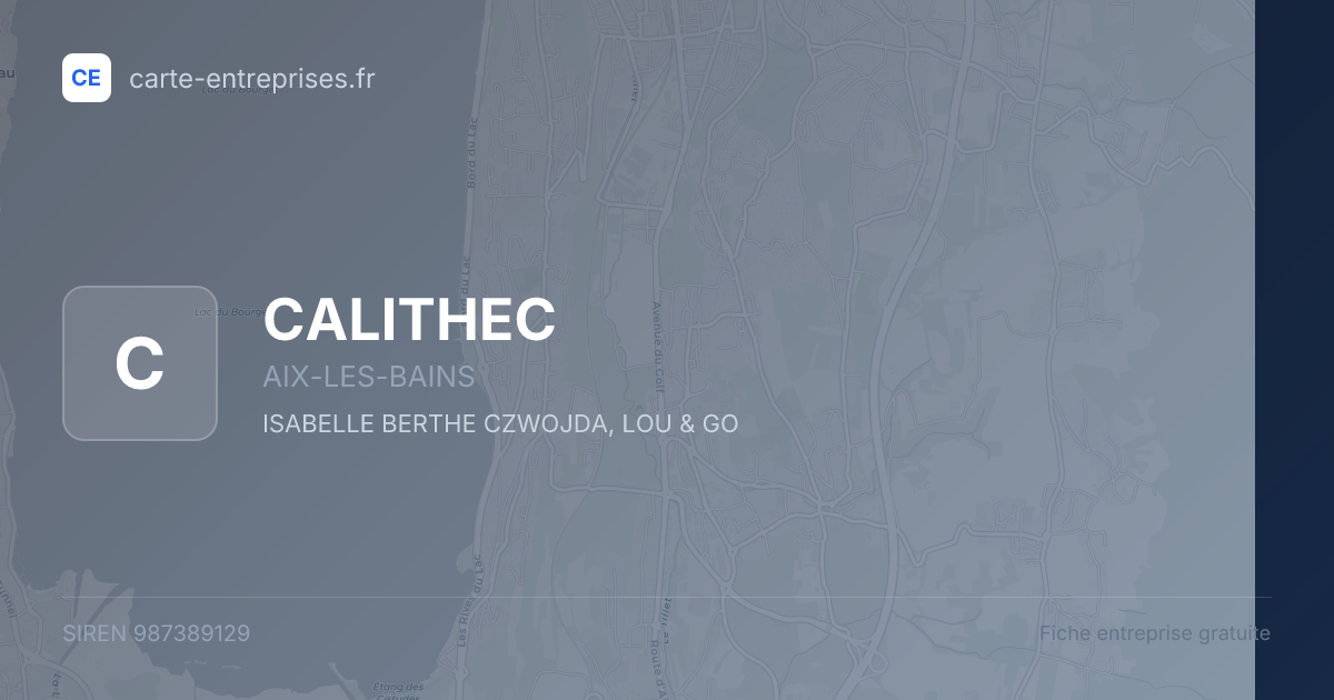 CALITHEC — 987389129 — fiche entreprise