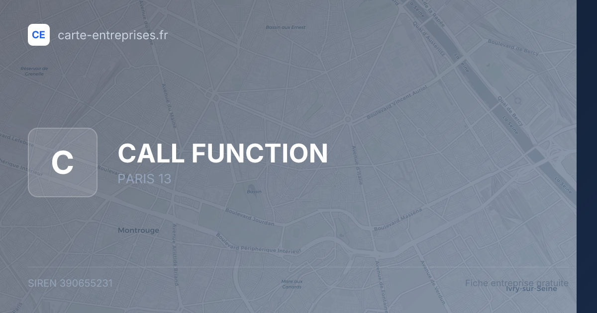 CALL FUNCTION — 390655231 — fiche entreprise