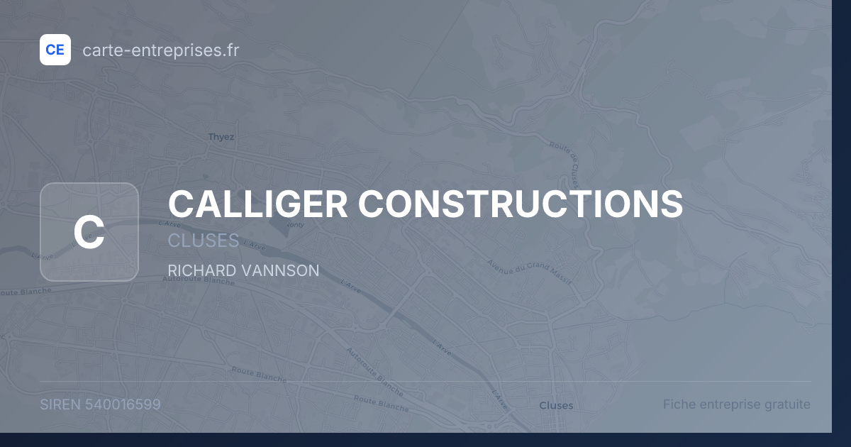 CALLIGER CONSTRUCTIONS — 540016599 — fiche entreprise