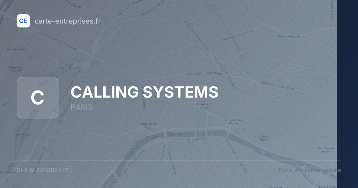 CALLING SYSTEMS — 428892772 — fiche entreprise