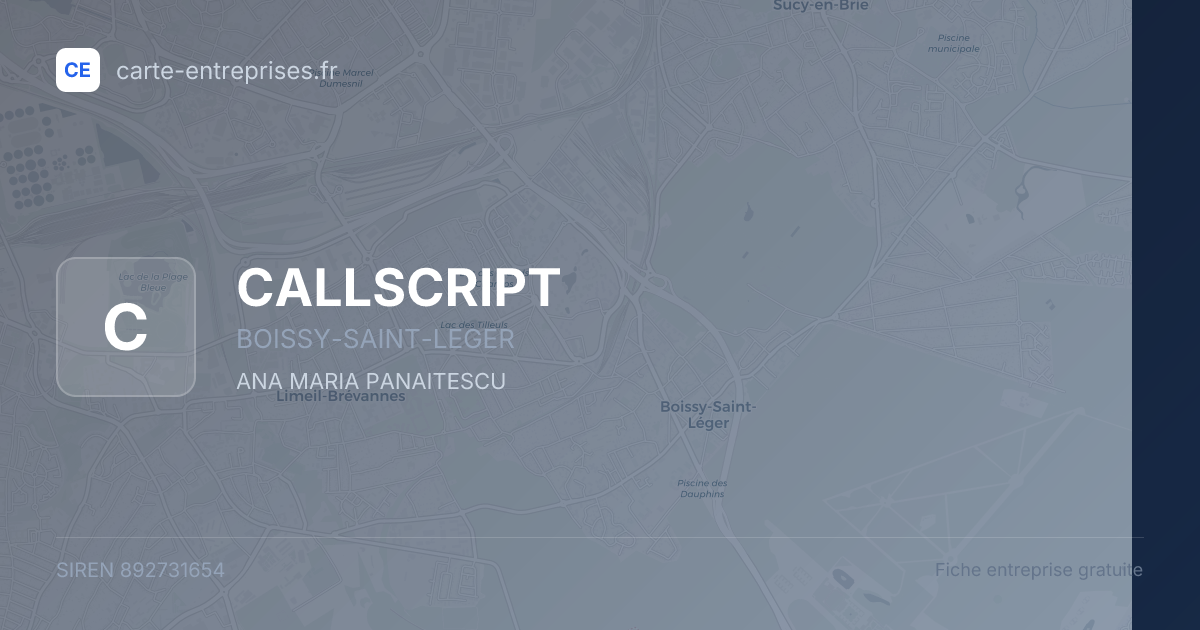 CALLSCRIPT — 892731654 — fiche entreprise