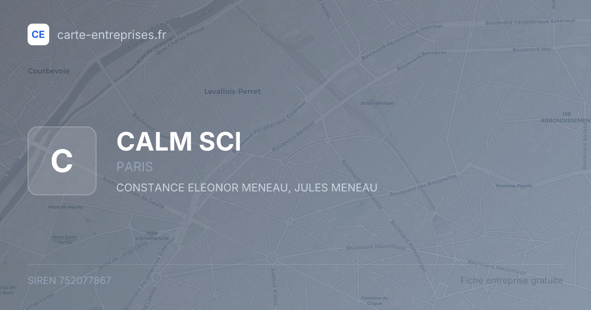 CALM SCI — 752077867 — fiche entreprise