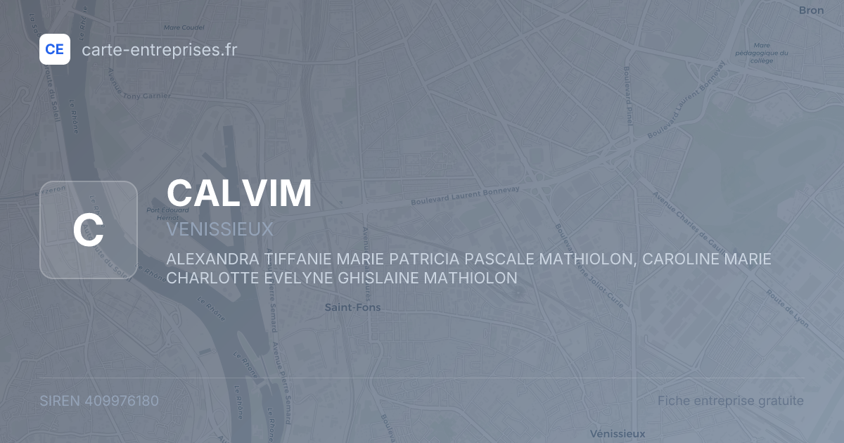 CALVIM — 409976180 — fiche entreprise