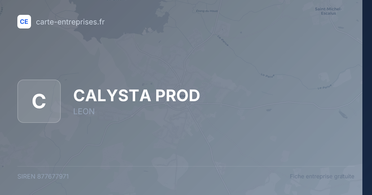 CALYSTA PROD — 877677971 — fiche entreprise