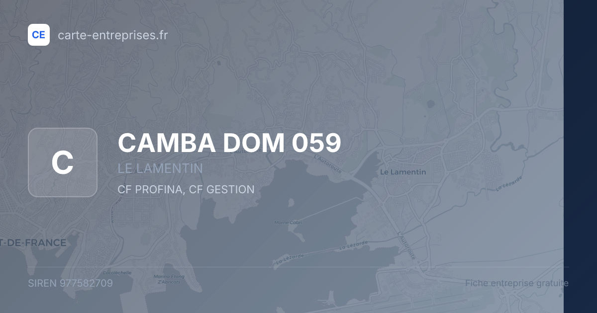 CAMBA DOM 059 — 977582709 — fiche entreprise