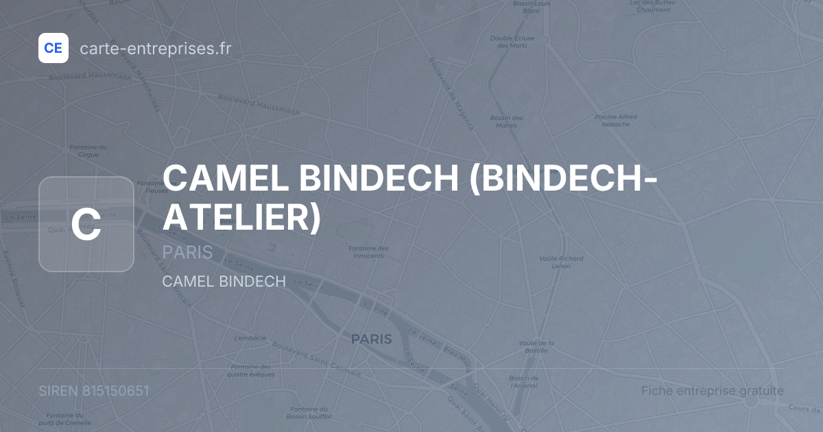CAMEL BINDECH (BINDECH-ATELIER) — 815150651 — fiche entreprise
