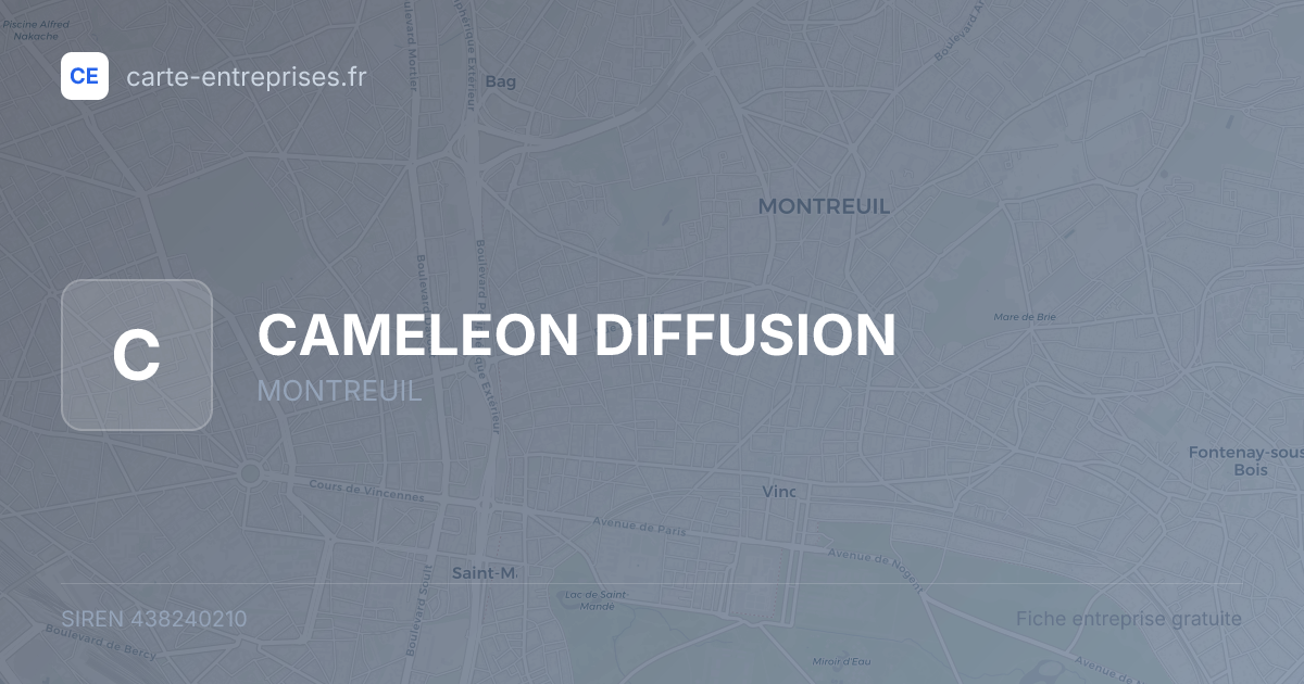 CAMELEON DIFFUSION — 438240210 — fiche entreprise