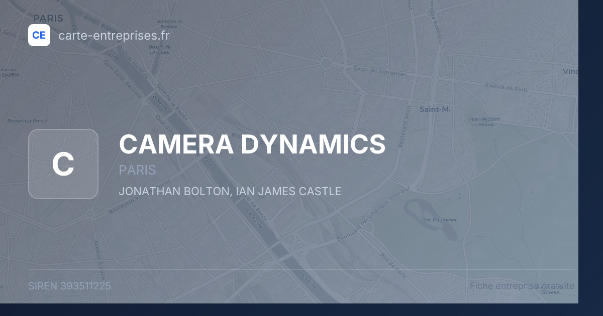 CAMERA DYNAMICS — 393511225 — fiche entreprise