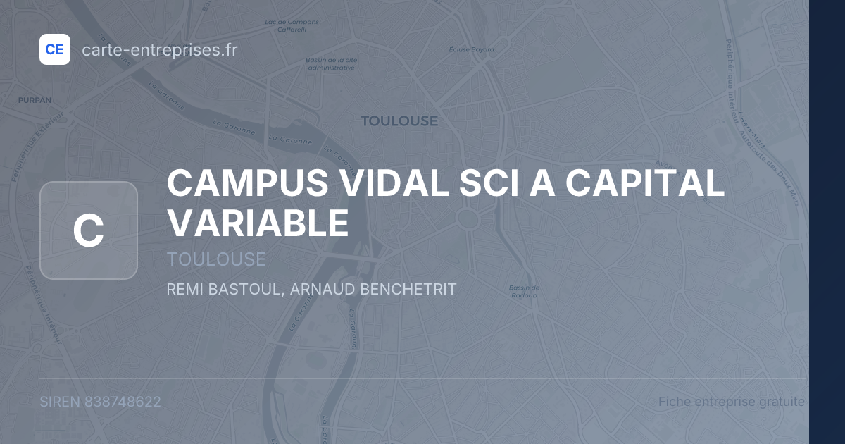 CAMPUS VIDAL SCI A CAPITAL VARIABLE — 838748622 — fiche entreprise