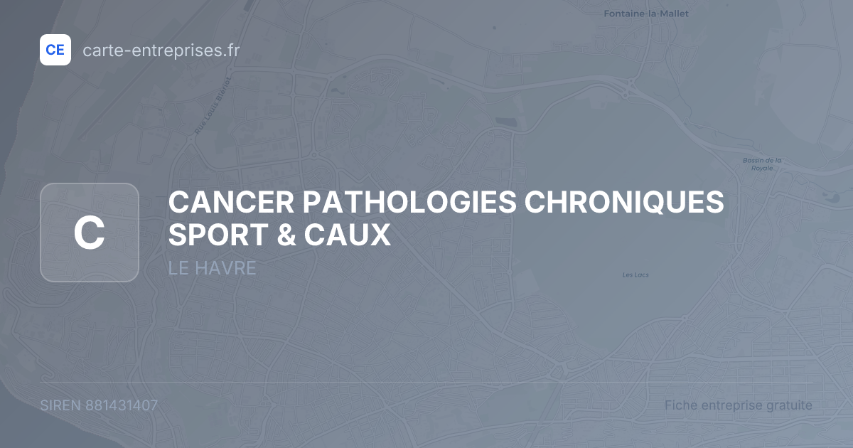 CANCER PATHOLOGIES CHRONIQUES SPORT & CAUX — 881431407 — fiche entreprise