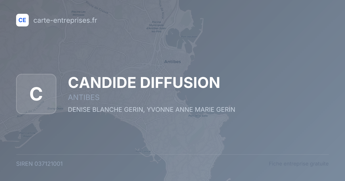 CANDIDE DIFFUSION — 037121001 — fiche entreprise