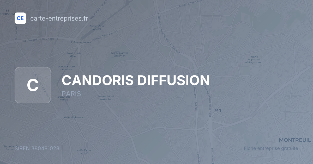 CANDORIS DIFFUSION — 380481028 — fiche entreprise