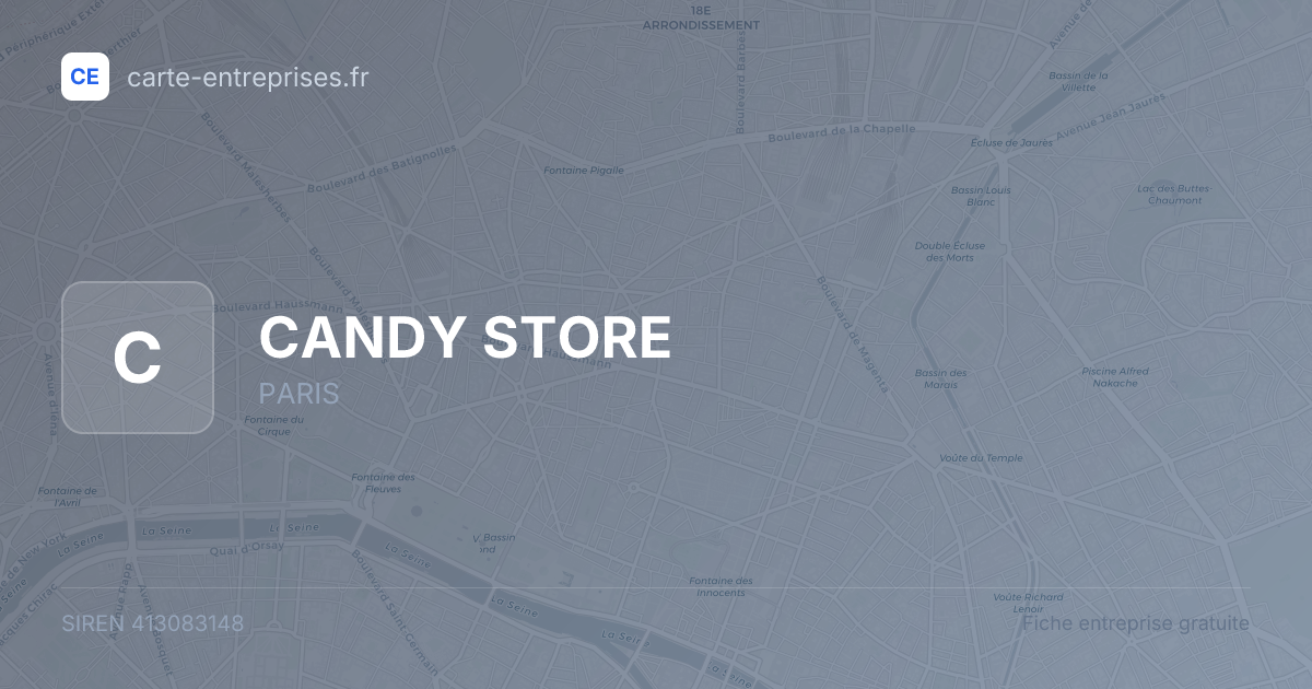 CANDY STORE — 413083148 — fiche entreprise
