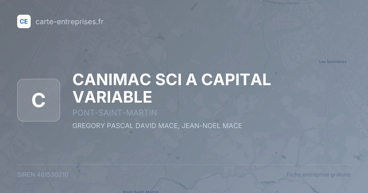 CANIMAC SCI A CAPITAL VARIABLE — 481530210 — fiche entreprise