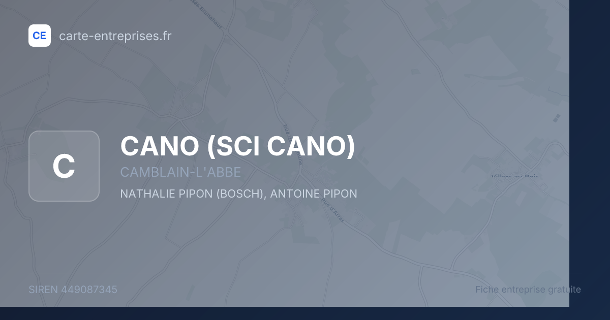 CANO (SCI CANO) — 449087345 — fiche entreprise