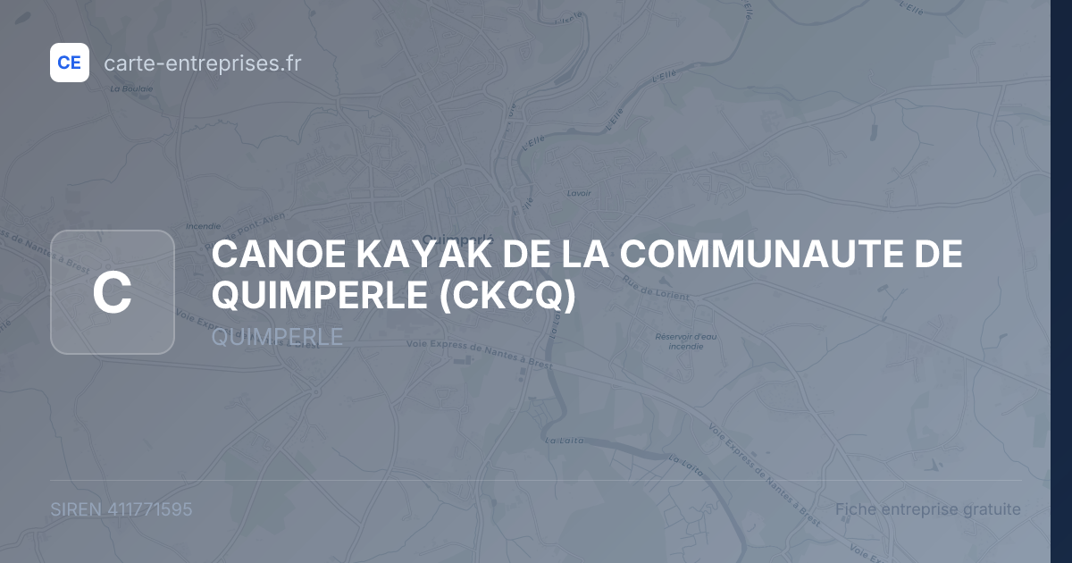 CANOE KAYAK DE LA COMMUNAUTE DE QUIMPERLE (CKCQ) — 411771595 — fiche entreprise