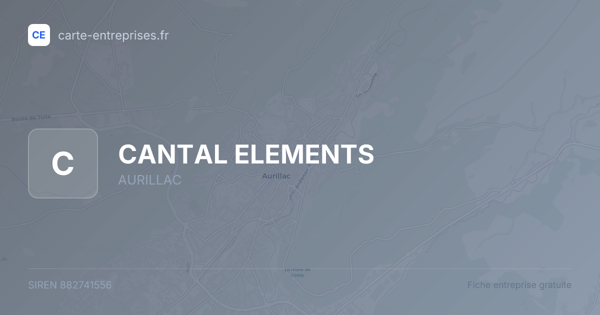 CANTAL ELEMENTS — 882741556 — fiche entreprise