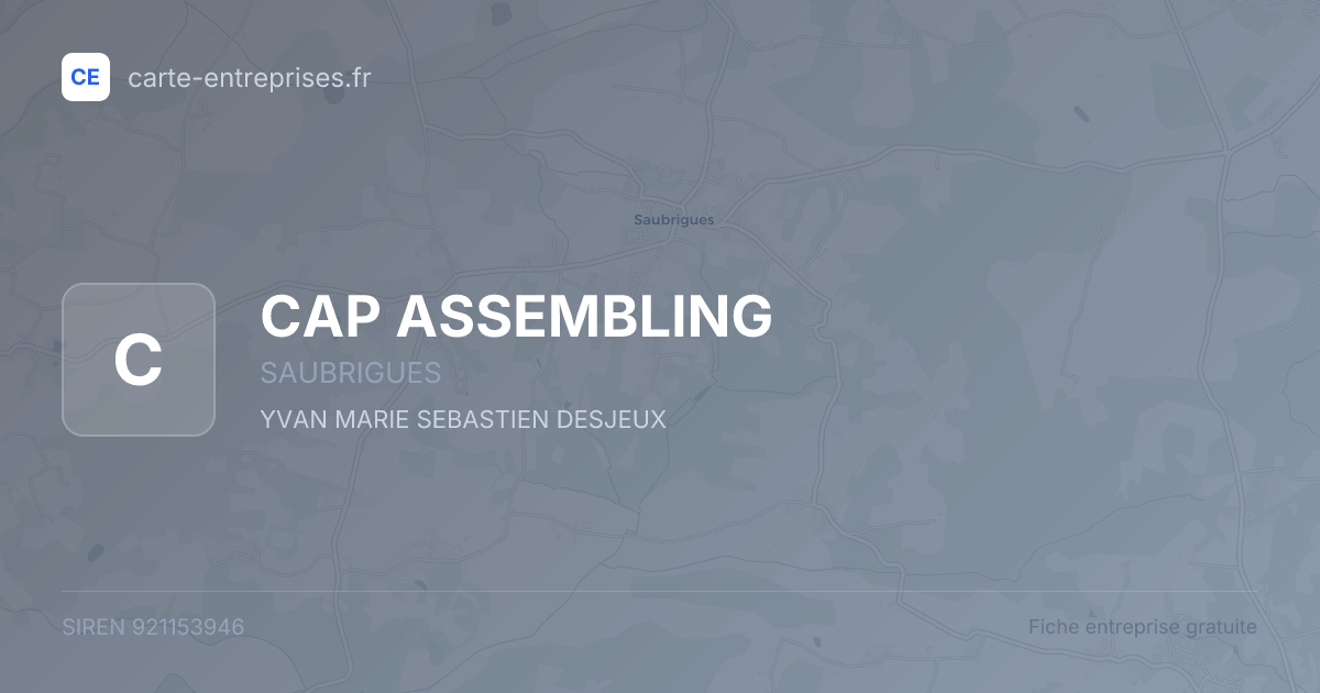 CAP ASSEMBLING — 921153946 — fiche entreprise