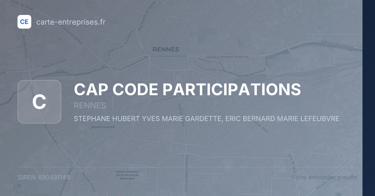 CAP CODE PARTICIPATIONS — 490491149 — fiche entreprise