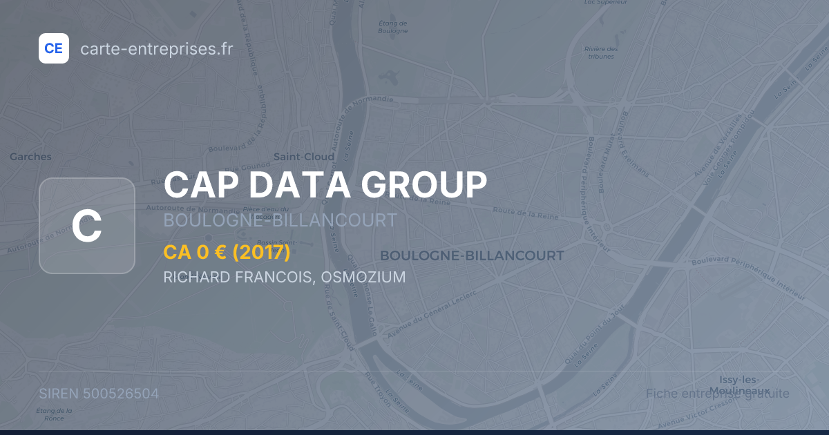 CAP DATA GROUP — 500526504 — fiche entreprise