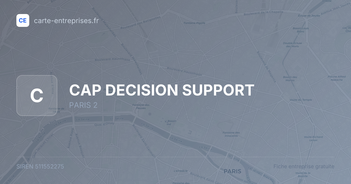 CAP DECISION SUPPORT — 511552275 — fiche entreprise