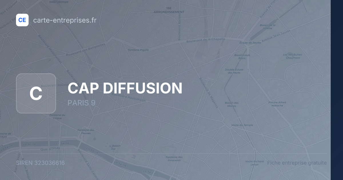 CAP DIFFUSION — 323036616 — fiche entreprise