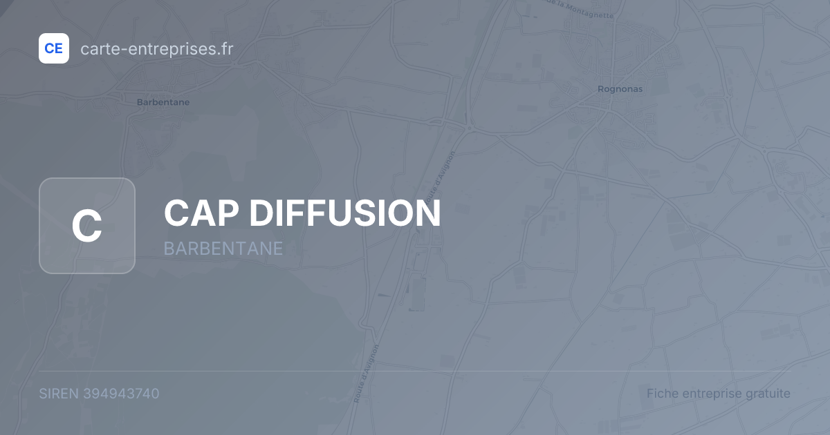 CAP DIFFUSION — 394943740 — fiche entreprise