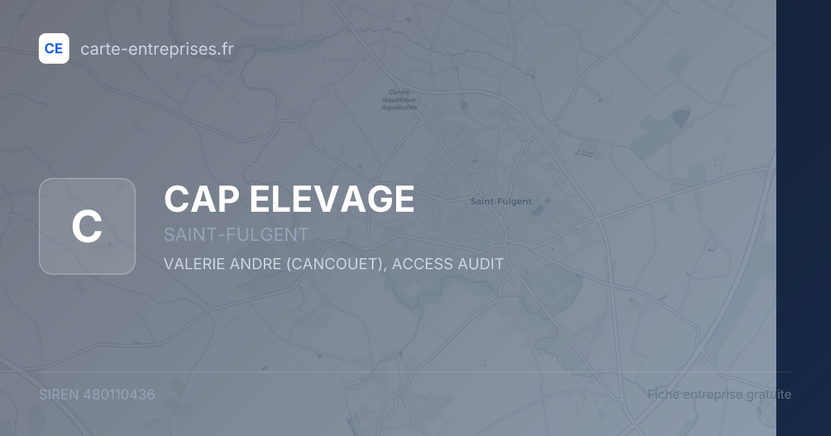 CAP ELEVAGE — 480110436 — fiche entreprise