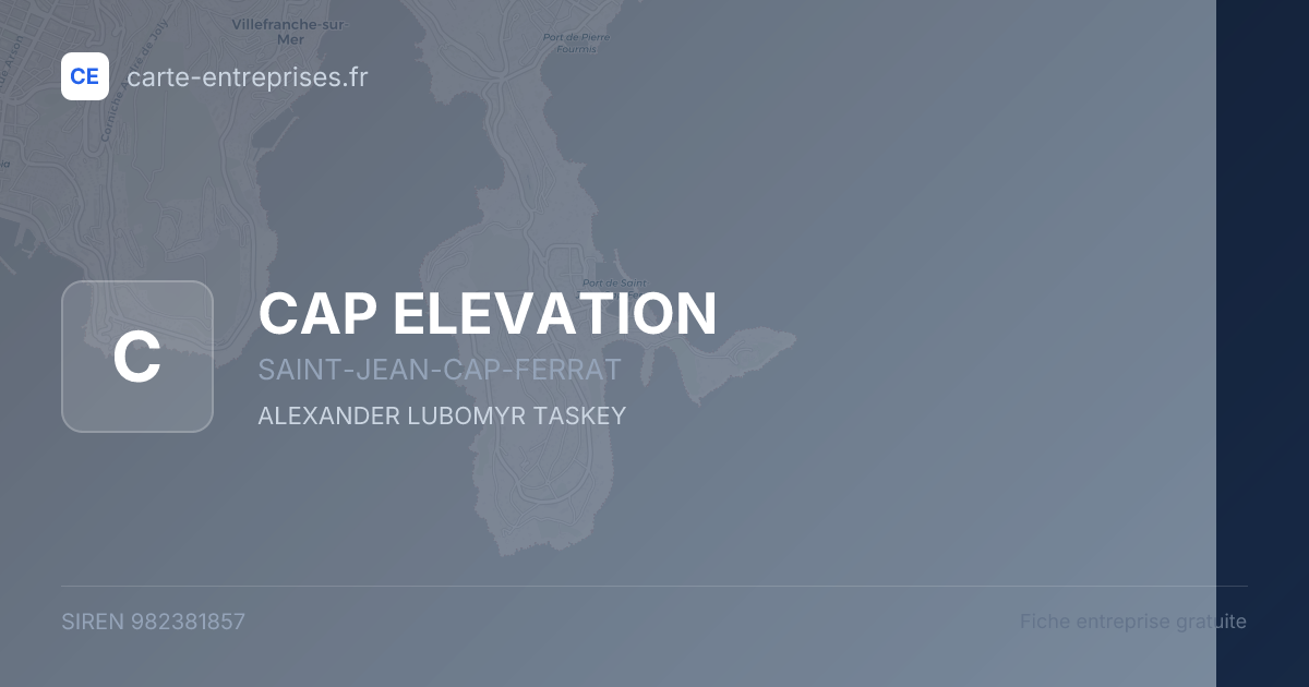 CAP ELEVATION — 982381857 — fiche entreprise