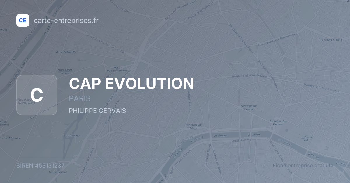 CAP EVOLUTION — 453131237 — fiche entreprise