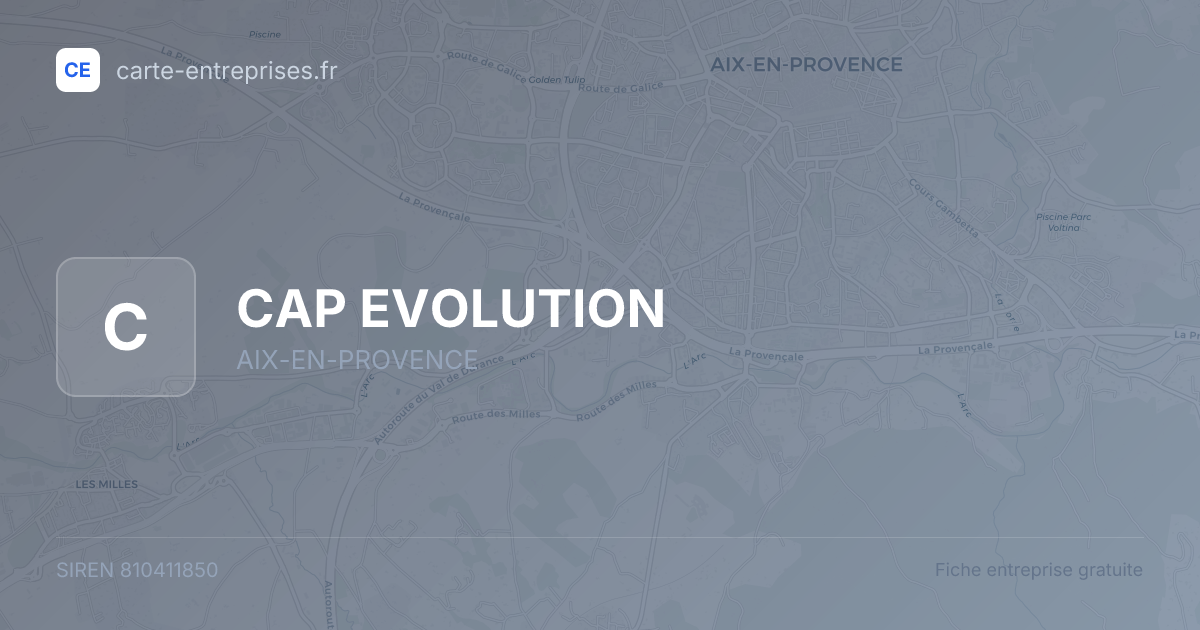 CAP EVOLUTION — 810411850 — fiche entreprise