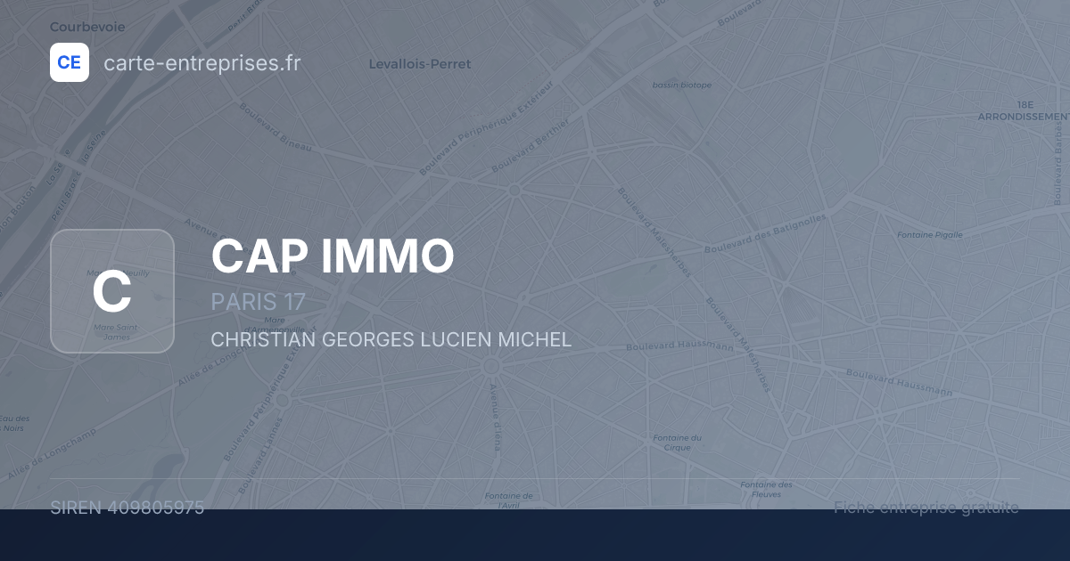 CAP IMMO — 409805975 — fiche entreprise