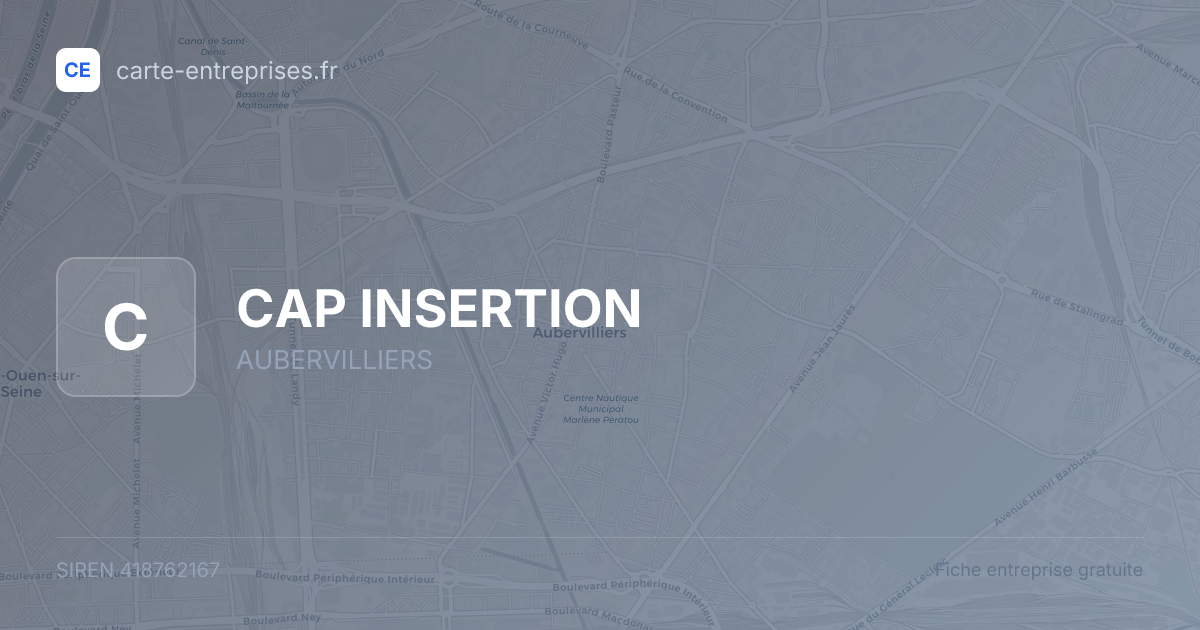 CAP INSERTION — 418762167 — fiche entreprise