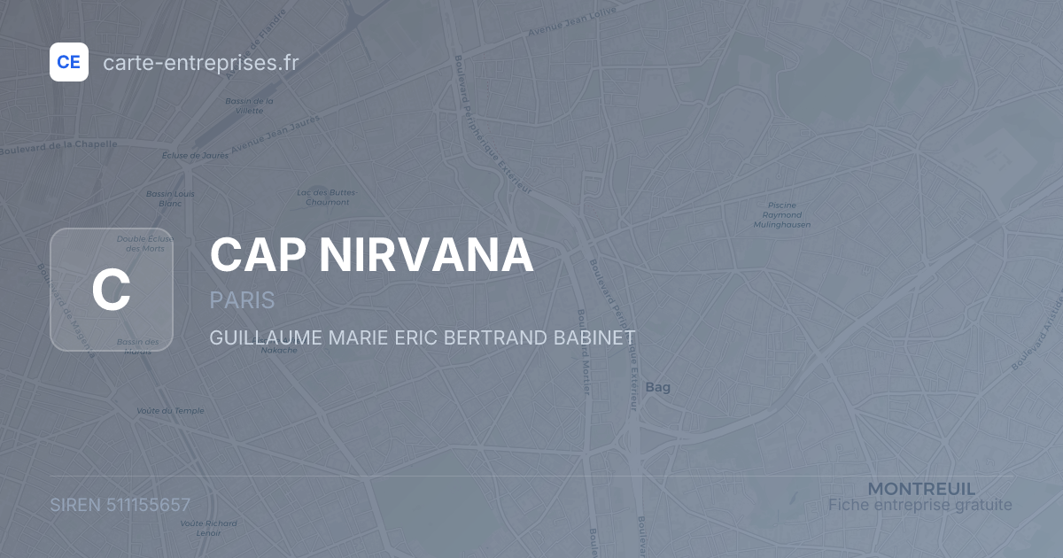 CAP NIRVANA — 511155657 — fiche entreprise
