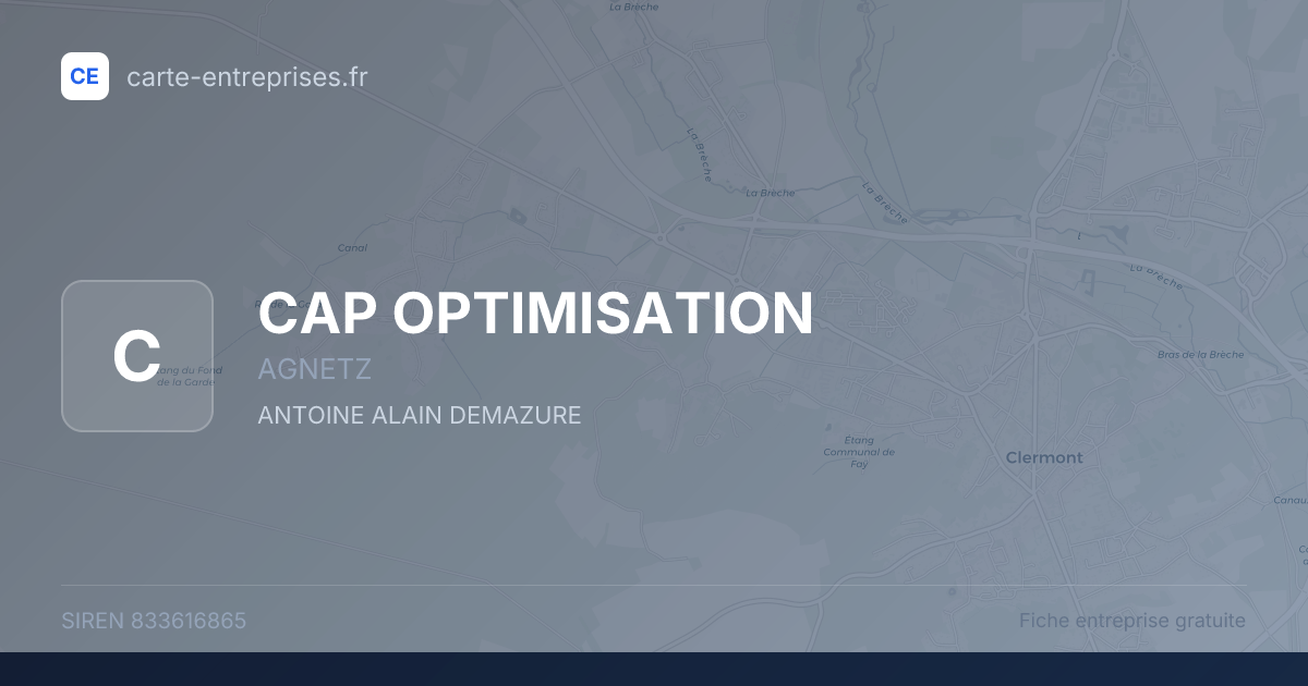 CAP OPTIMISATION — 833616865 — fiche entreprise