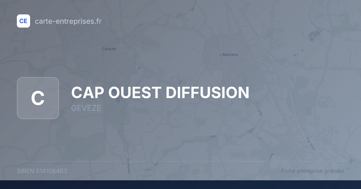 CAP OUEST DIFFUSION — 514108463 — fiche entreprise