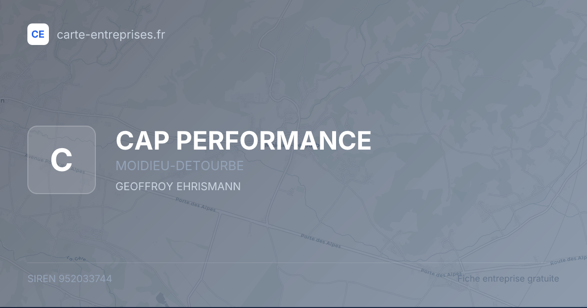 CAP PERFORMANCE — 952033744 — fiche entreprise