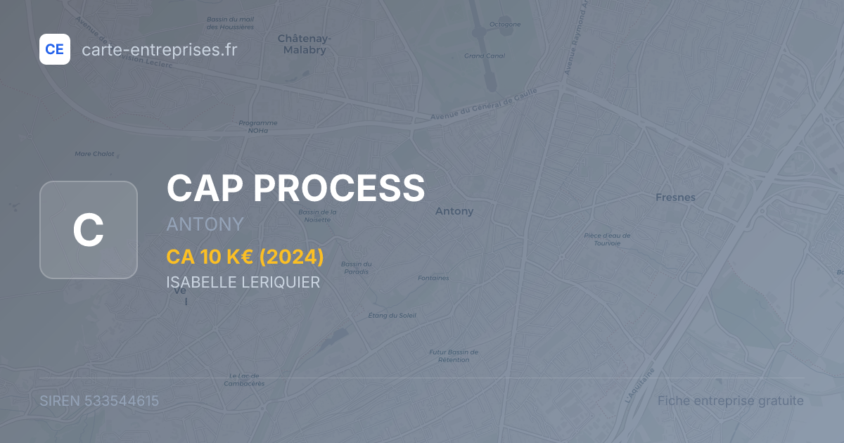 CAP PROCESS — 533544615 — fiche entreprise
