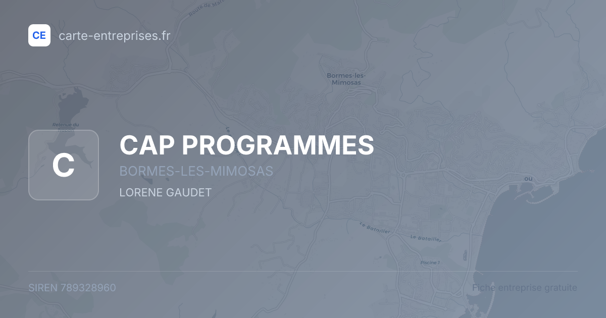 CAP PROGRAMMES — 789328960 — fiche entreprise