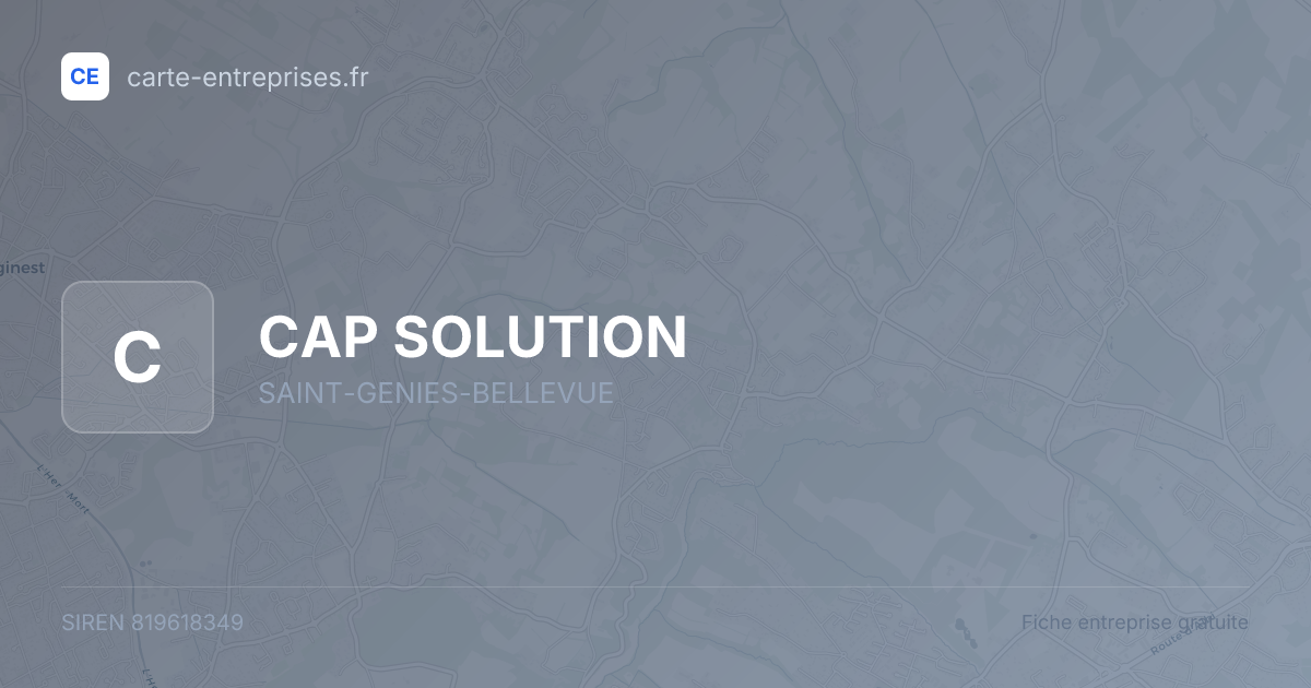 CAP SOLUTION — 819618349 — fiche entreprise