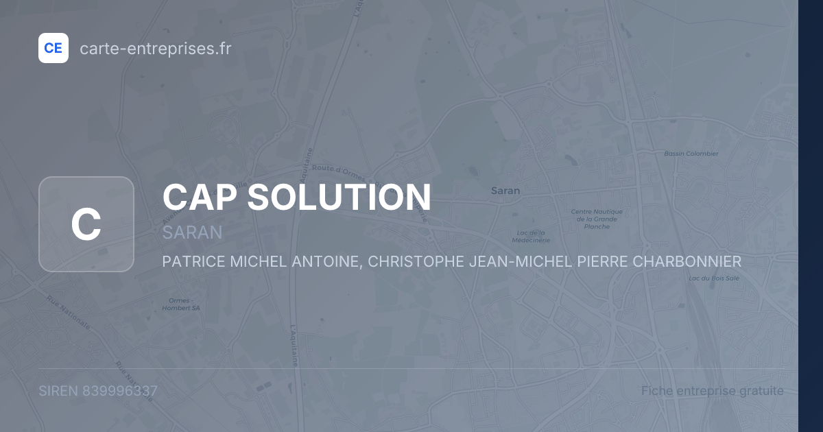 CAP SOLUTION — 839996337 — fiche entreprise