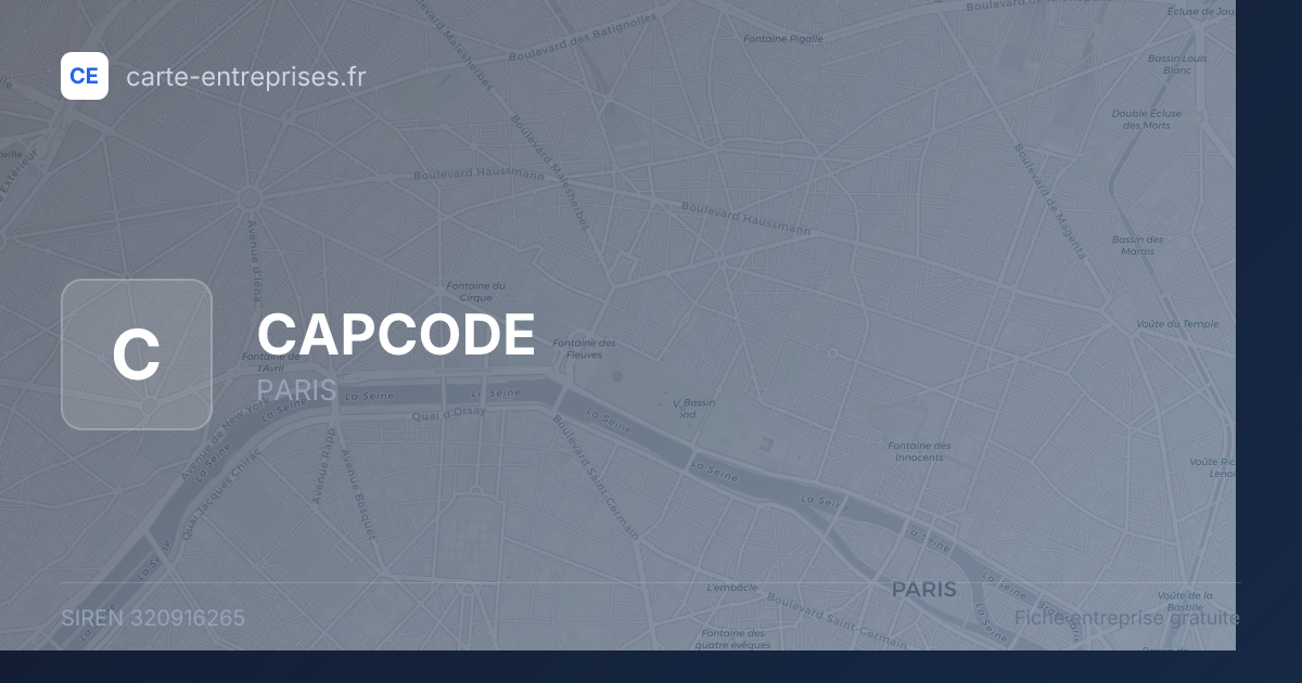 CAPCODE — 320916265 — fiche entreprise