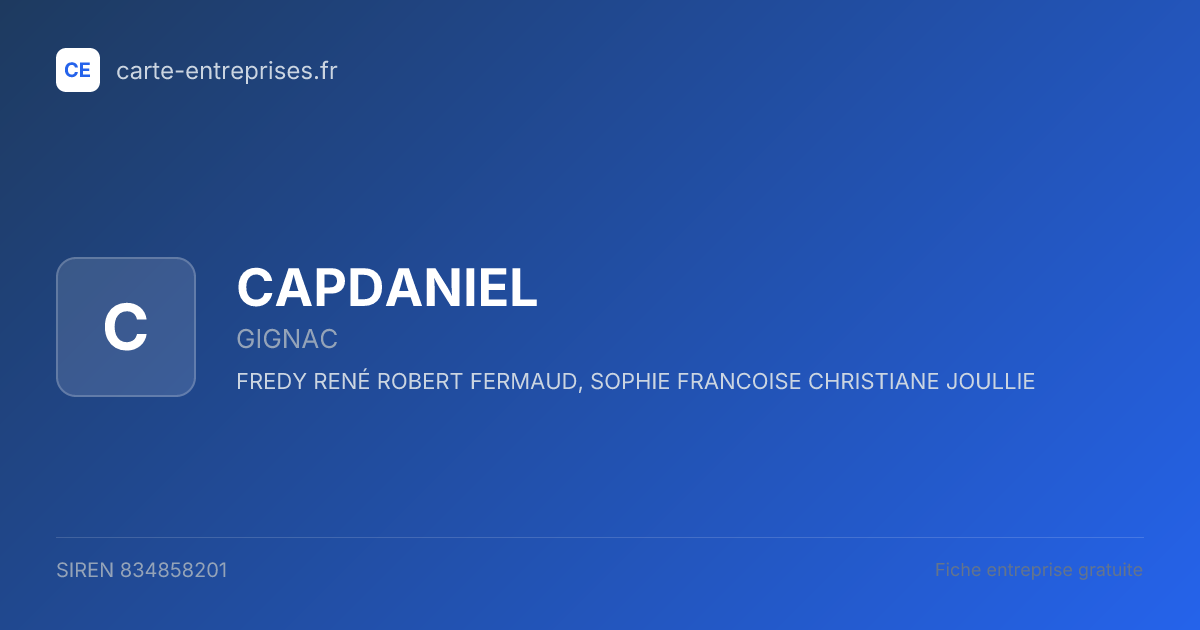CAPDANIEL — 834858201 — fiche entreprise